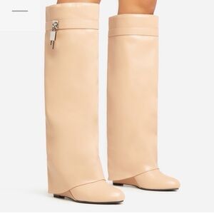 Nude Padlock Boots